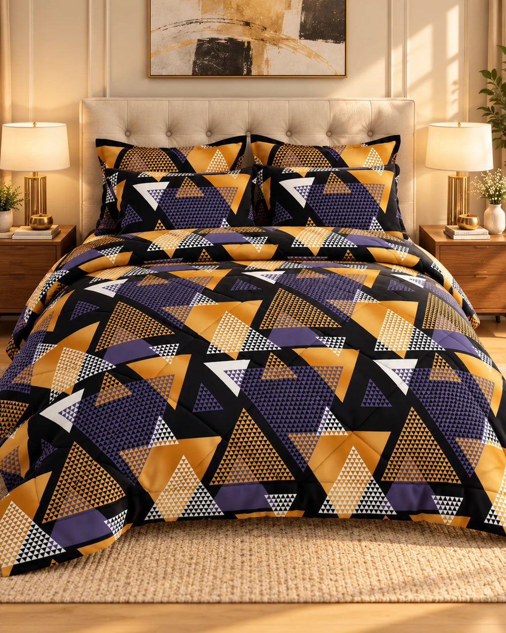 Triangle Abstract Sateen 6-Pc Comforter Set