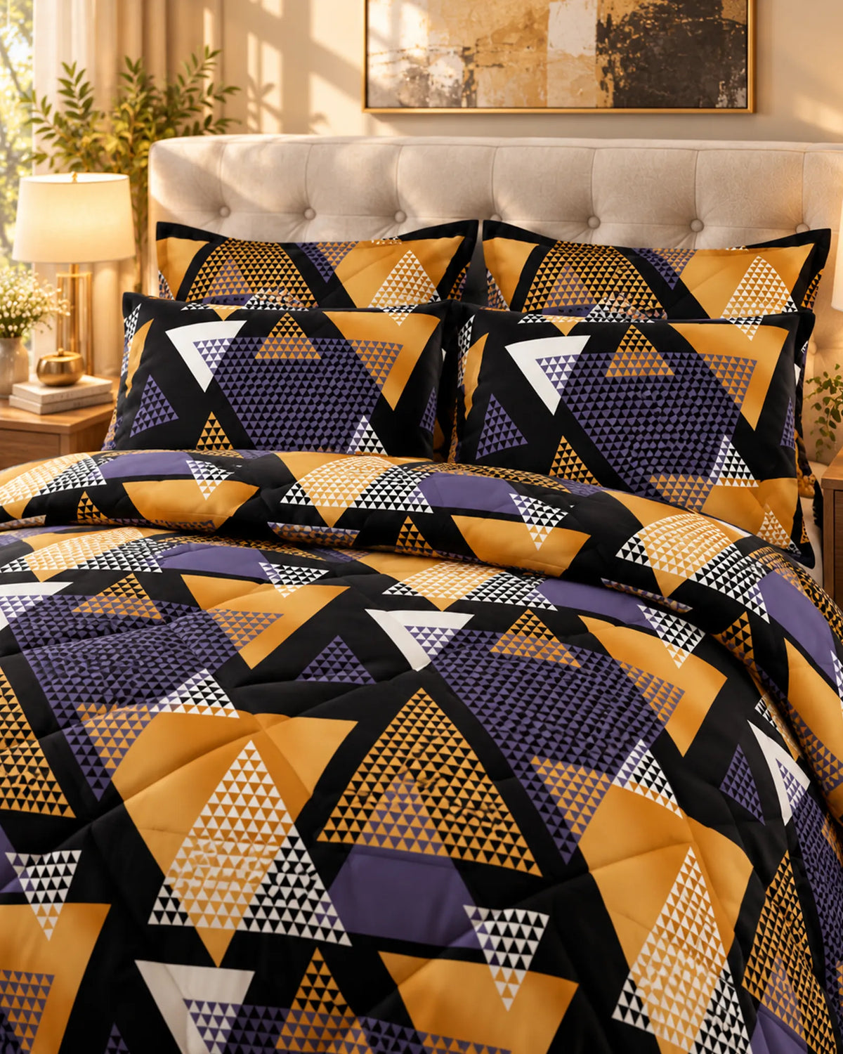 Triangle Abstract Sateen 6-Pc Comforter Set