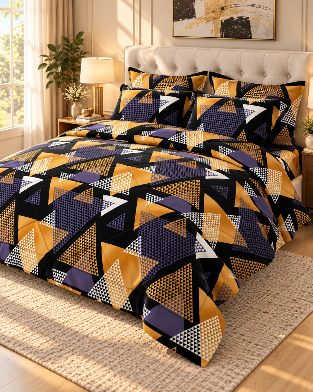 Triangle Abstract Sateen 6-Pc Comforter Set
