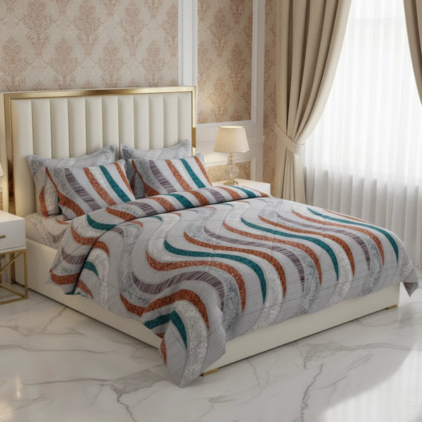 WAVE MOSAIC SATEEN 6-Pcs COMFORTER SET