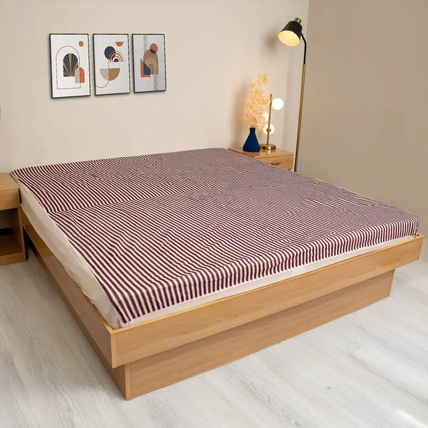 Water Proof Mattress Protector Stripe (Red)