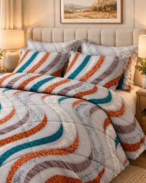 Wave Mosaic Sateen 6-Pc Comforter Set