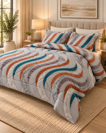 Wave Mosaic Sateen 6-Pc Comforter Set