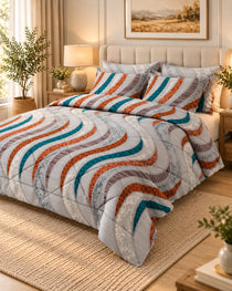 Wave Mosaic Sateen 6-Pc Comforter Set