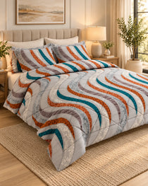 Wave Mosaic Sateen 6-Pc Comforter Set