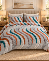Wave Mosaic Sateen 6-Pc Comforter Set