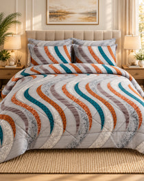 Wave Mosaic Sateen 6-Pc Comforter Set