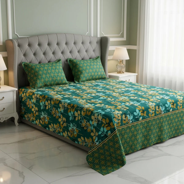 OPULENT TEAL FOLIAGE Xara Bed Sheet