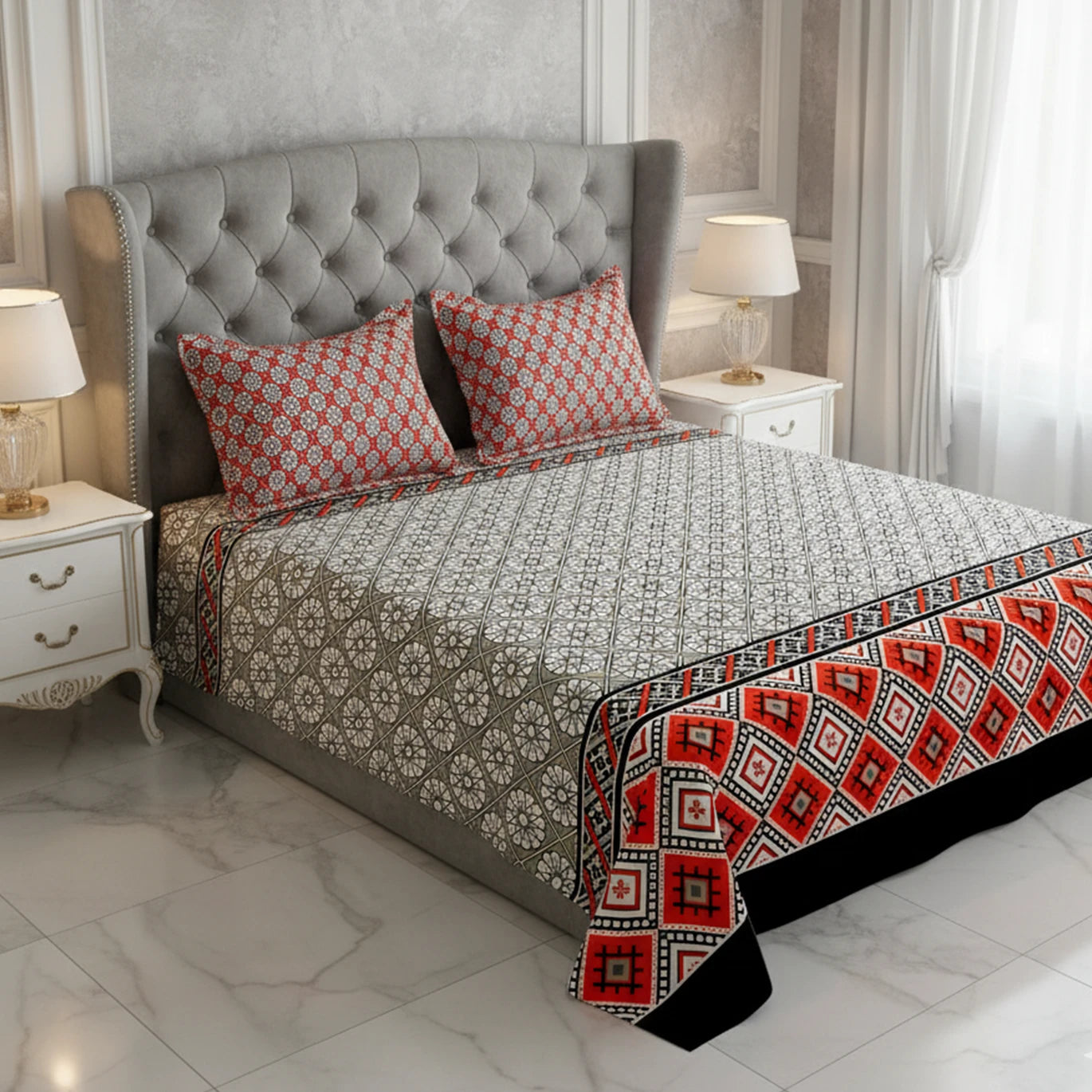 GEOMETRIC WEAVE Xara Bed Sheet