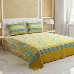 YELLOW LEAF/ GEOMETRIC Xara Bed Sheet