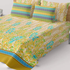 YELLOW LEAF/ GEOMETRIC Xara Bed Sheet