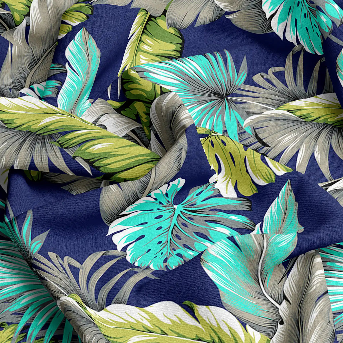 AQUA AND LIME FERN PRINT Xara Fitted Bed Sheet Set