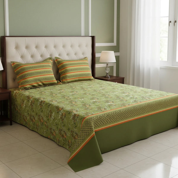 GREEN OVERLAY XARA BED SHEET SET