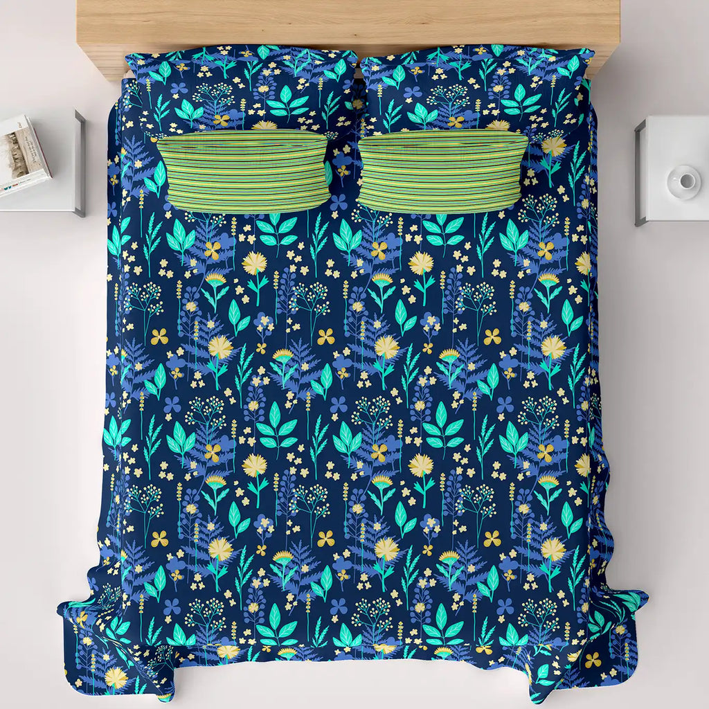 SAPPHIRE LEAF XARA BED SHEET SET