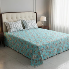 TEAL ROSES XARA BED SHEET SET