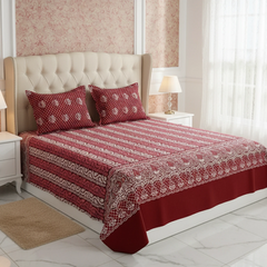 ELEGANT CRIMSON  Xara Bed Sheet Set