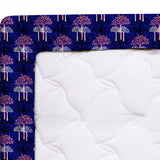 Xara Blue Tree Motif Fitted Bed Sheet Set - 8679-8680