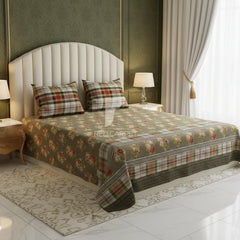 Xara Brown Floral Bed Sheet Set