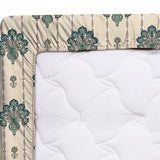 Xara Floral Fitted Bed Sheet Set Cream Beige - 8661-8662