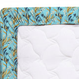 Xara Floral/Stripes Blue Fitted Bed Sheet Set -8671-8672