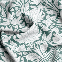 Xara Green Floral Fitted Bed Sheet Set - 8569-70