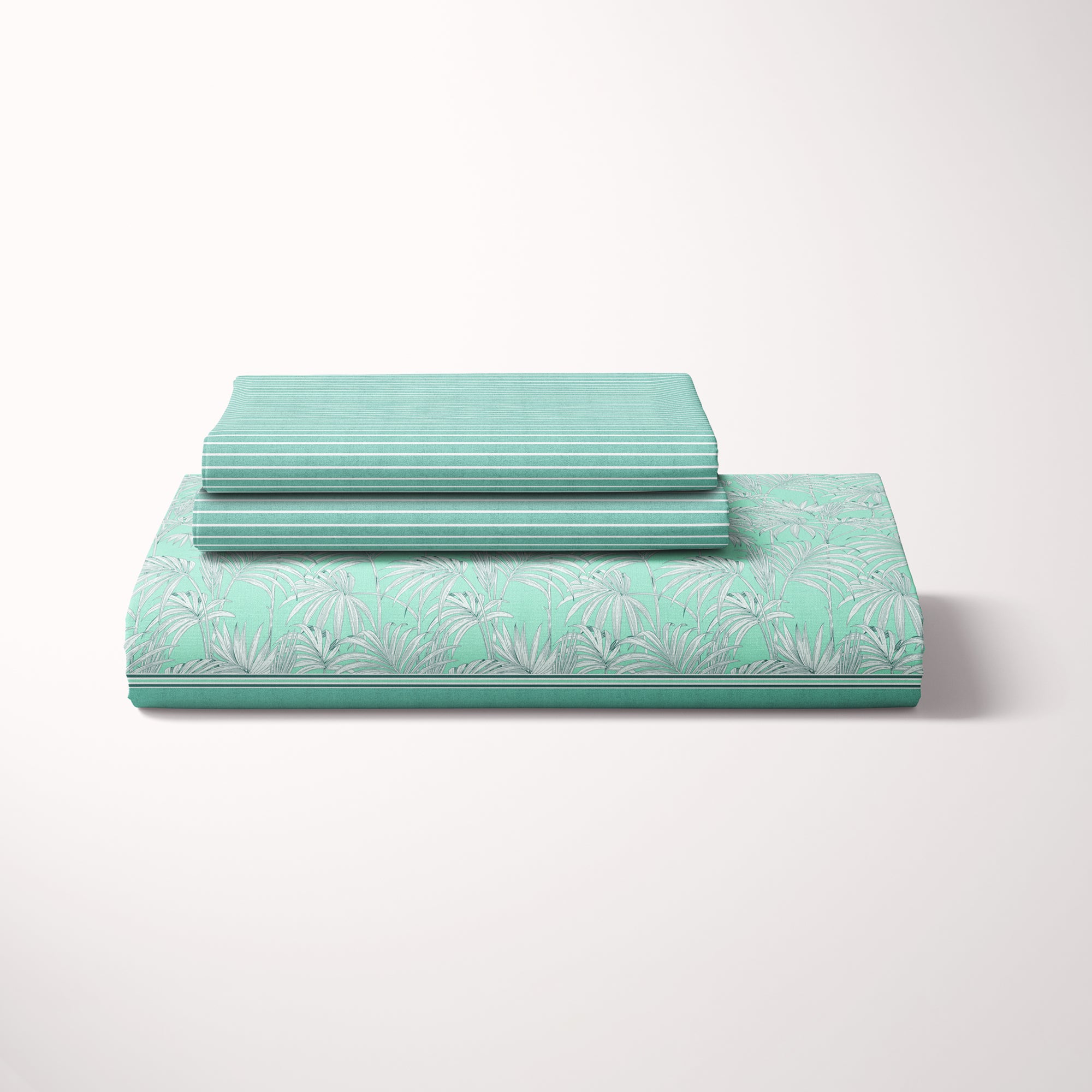 Xara Sage Green Leafy Bed Sheet Set - 8263-8264