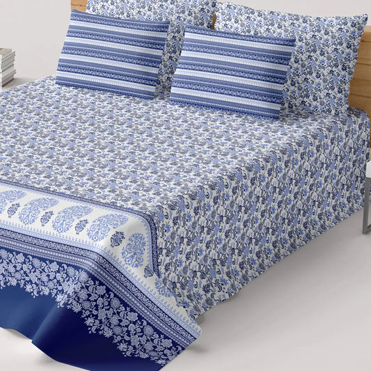 Xara Cream Striped Bed Sheet Set - 8543-44