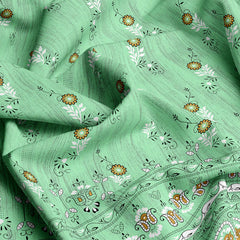Xara Green Floral Stripe Border Bed Sheet Set - 8019-8020