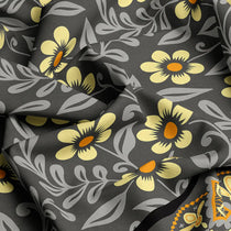 Xara Grey Floral Stripe Bed Sheet Set