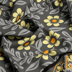 Xara Grey Floral Stripe Bed Sheet Set