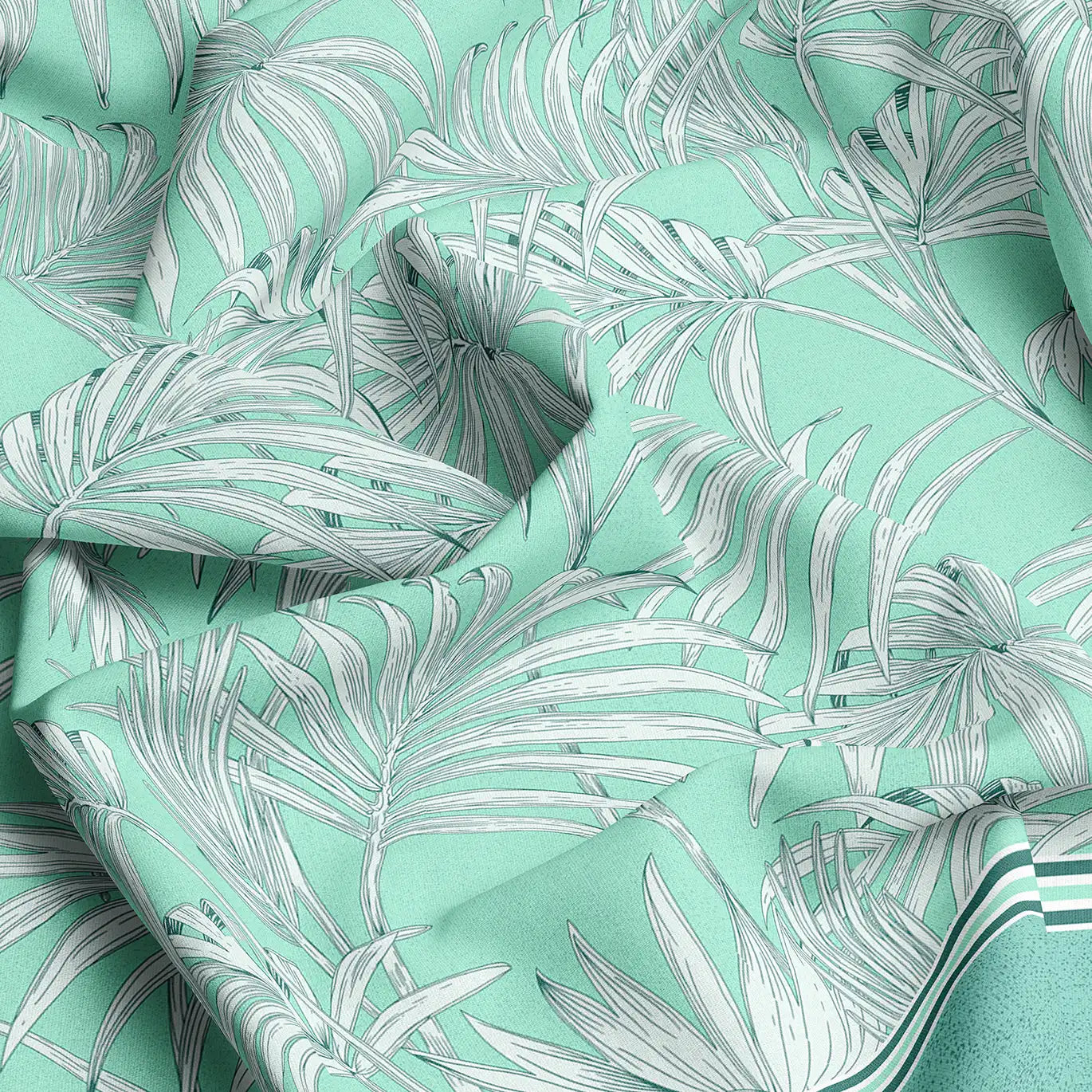 Xara Sage Green Leafy Bed Sheet Set - 8263-8264