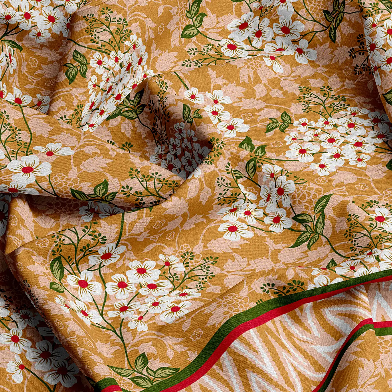 Xara Yellow Floral Striped Bed Sheet Set - 7647-7648