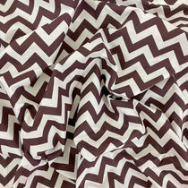 ZIG ZAG  (BROWN) COTTON PERCALE BED SHEET