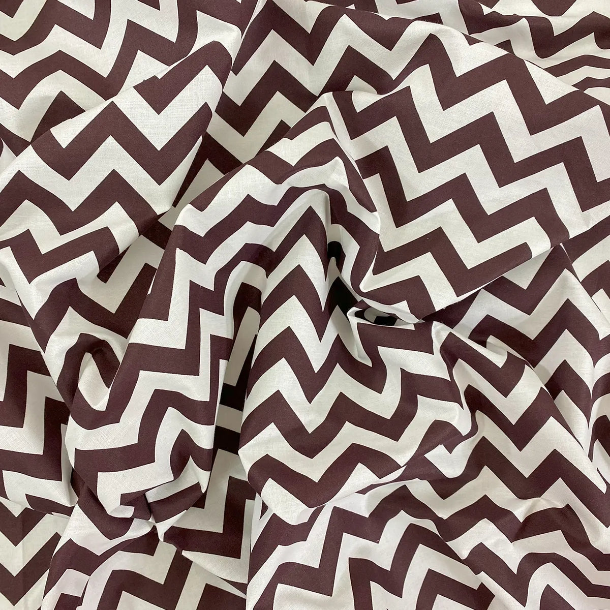 ZIG ZAG  (BROWN) COTTON PERCALE BED SHEET