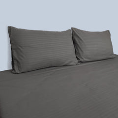 RHS Grey Stripe Micro Cotton Sheet Set