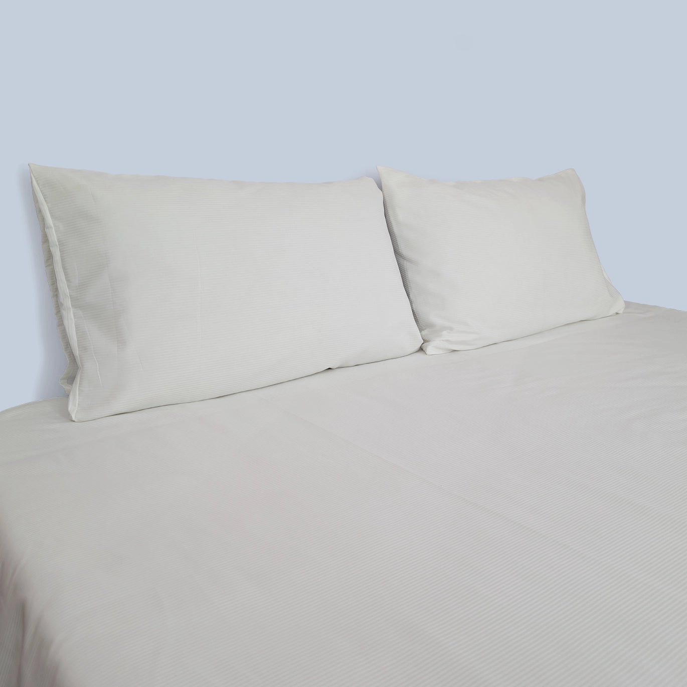 Luxury Cotton Satin Thin Stripes (White)