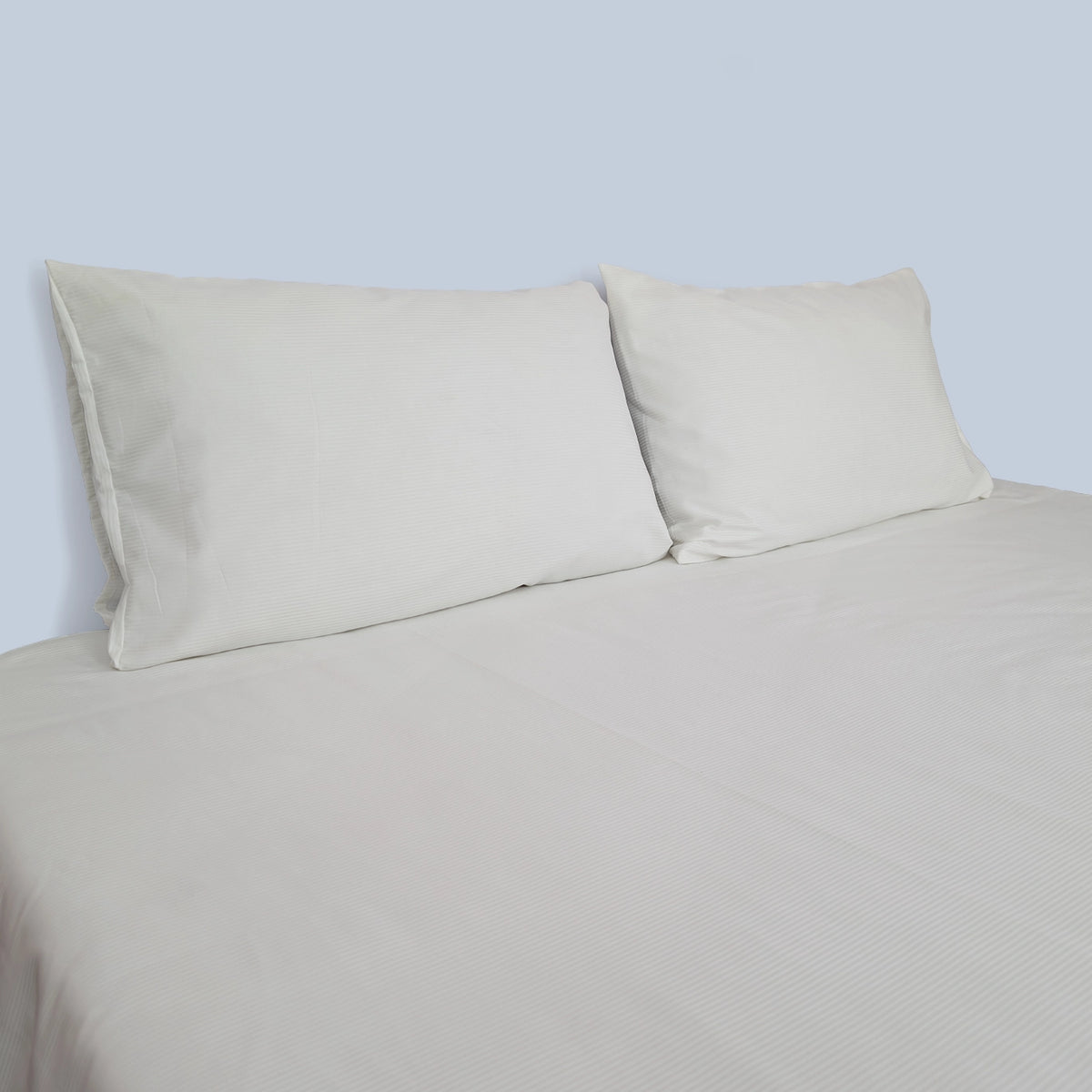 Luxury Cotton Satin Thin Stripes (White) Secondary image