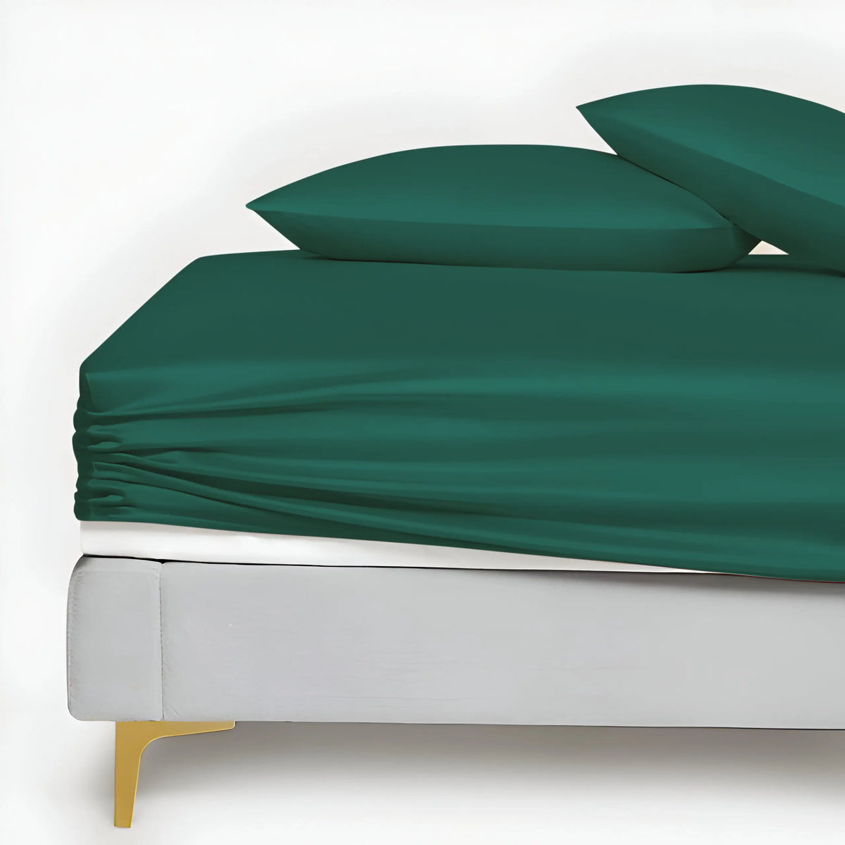 EMERALD GREEN SILK BED SHEET