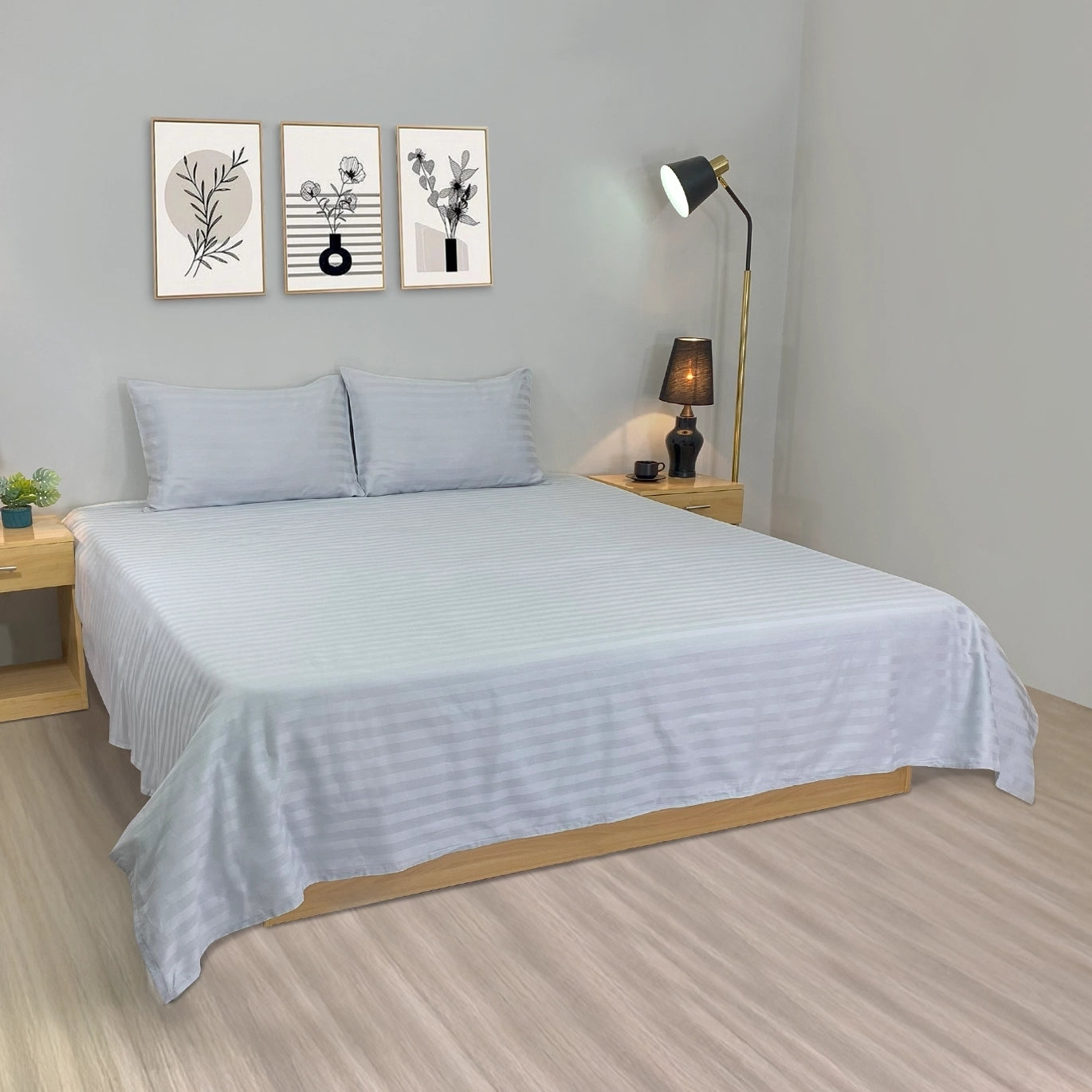 RHS Luxury Cotton Satin Stripe 1-inch - Grey