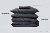 Solid Charcoal Grey - Quilt Cover Set