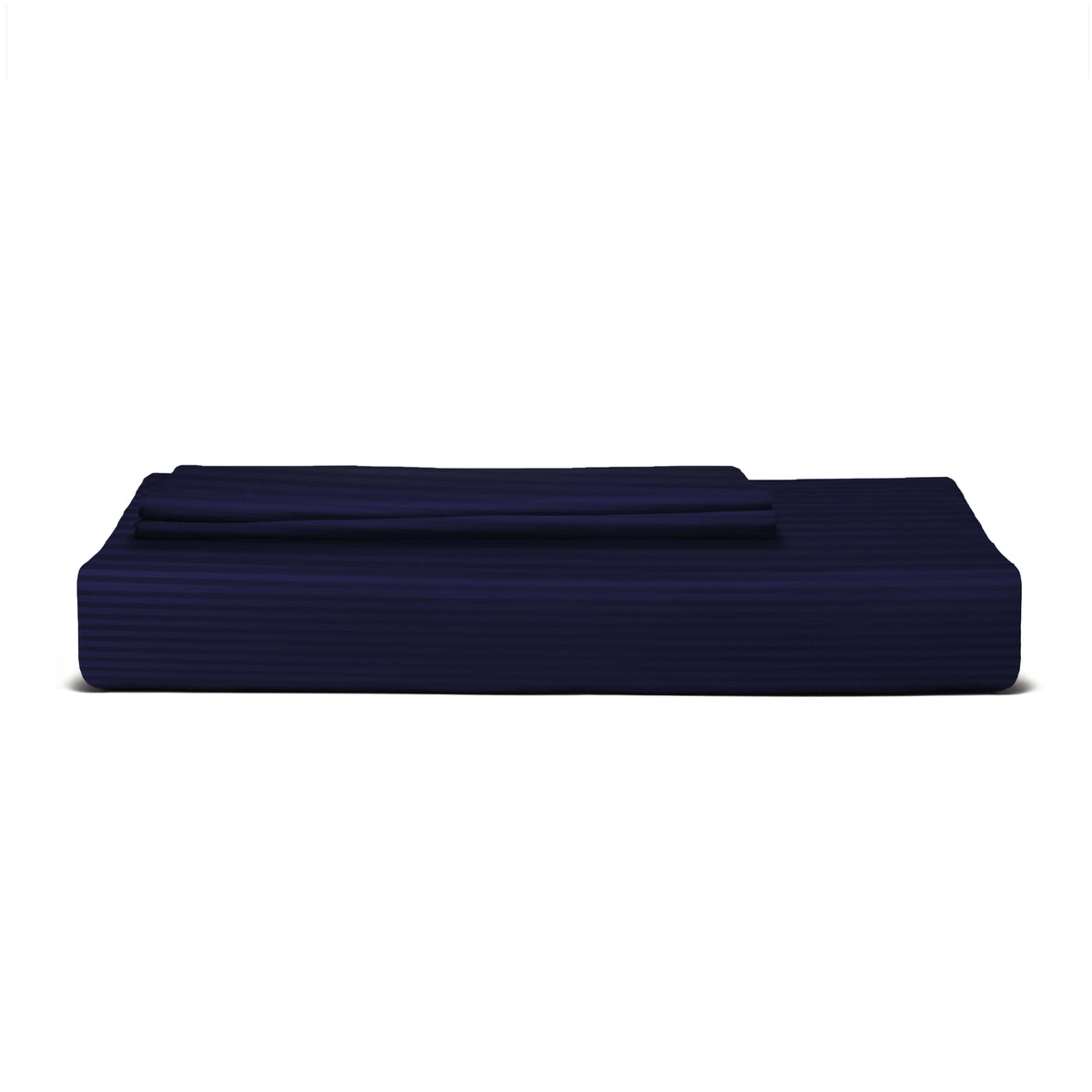 Deep Midnight Blue Stripe Cotton Satin Bed sheet Secondary image