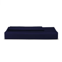 Deep Midnight Blue Stripe Cotton Satin Bed sheet