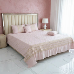 RHS 5 pcs Embroidered Bedsheet Set (Pink)