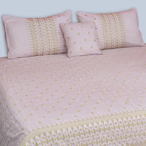 RHS 5 pcs Embroidered Bedsheet Set (Pink)