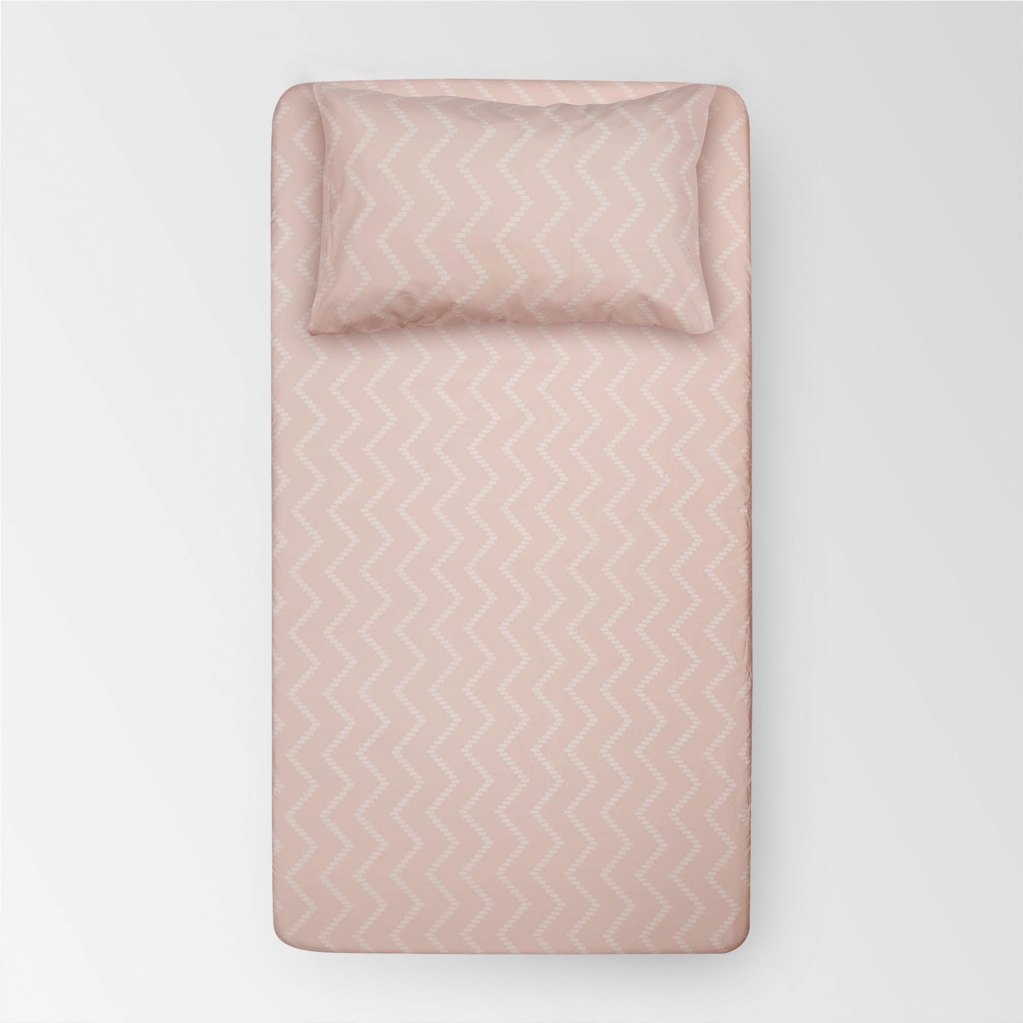 Cotton Kids Percale Fitted bedsheet (Zigzag)
