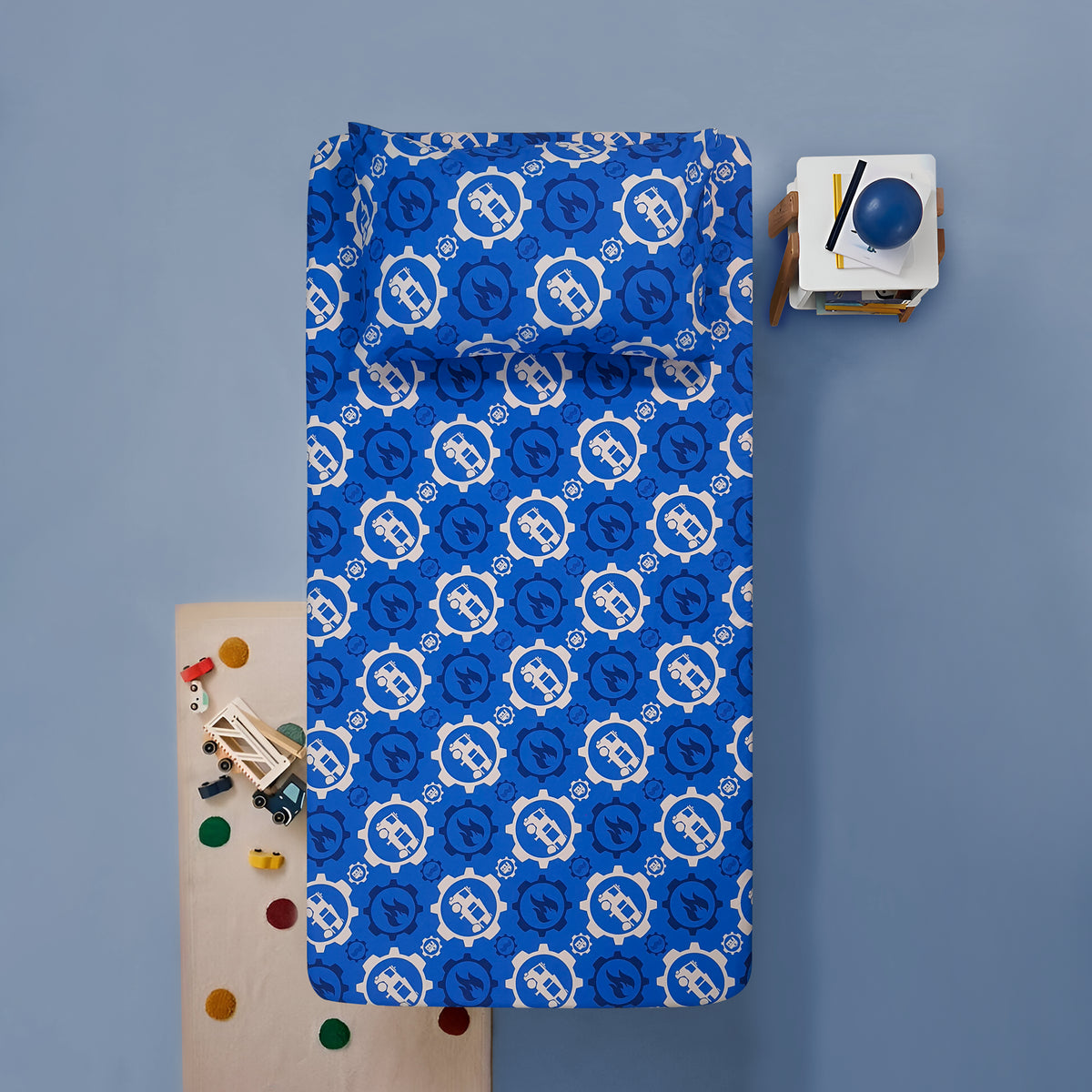 Truck Time Cotton Kids Fitted bedsheet