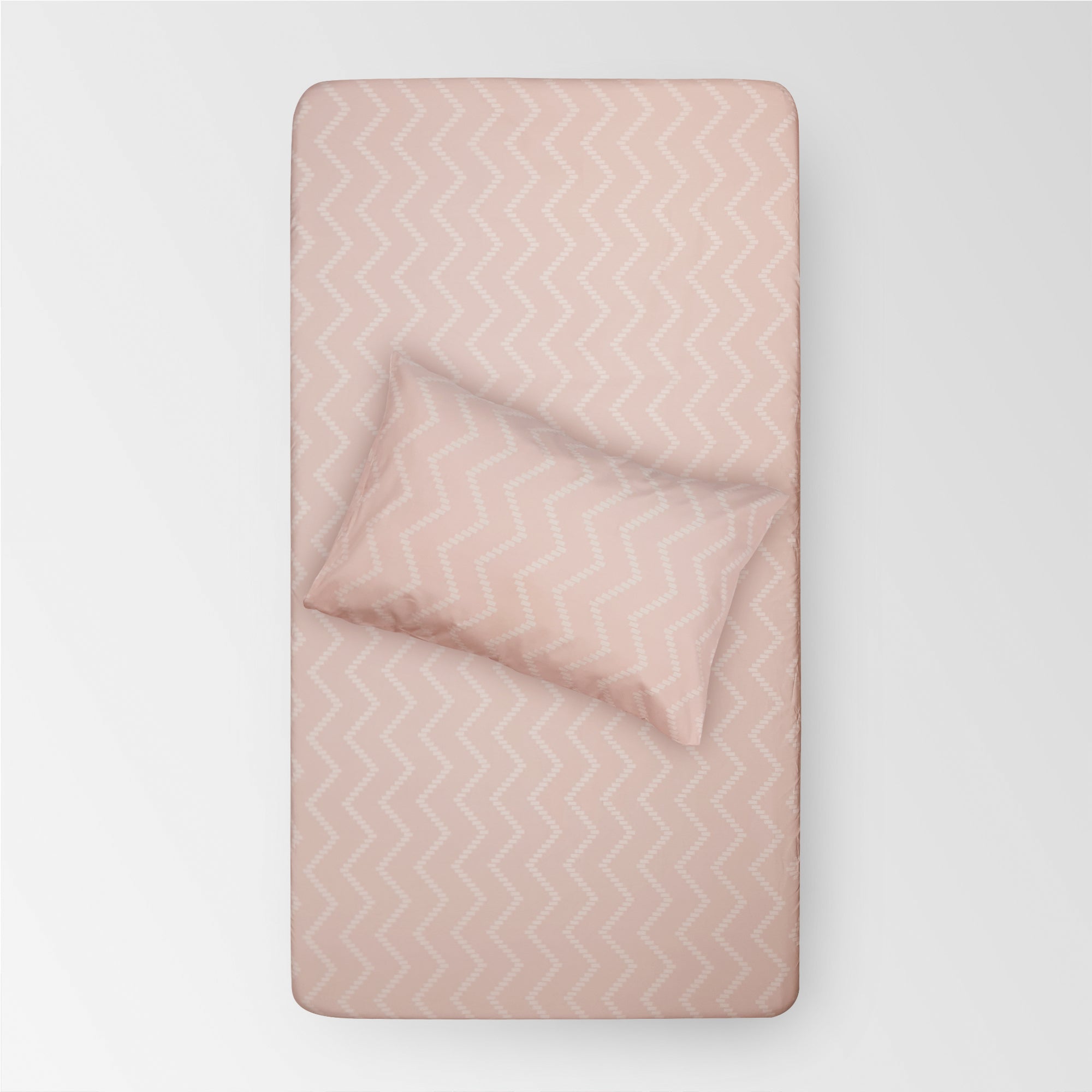 Cotton Kids Percale Fitted bedsheet (Zigzag)