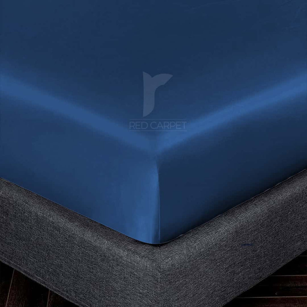 MIDNIGHT BLUE SILK BED SHEET