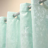 Self jacquard curtains panel (Aqua)