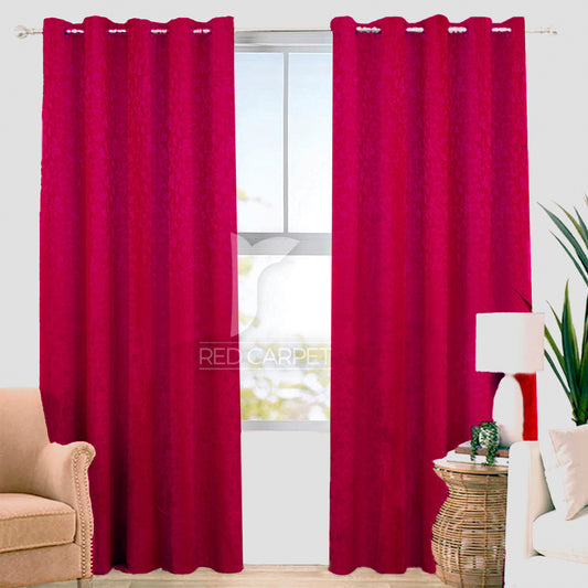 Self jacquard curtains panel (Maroon)